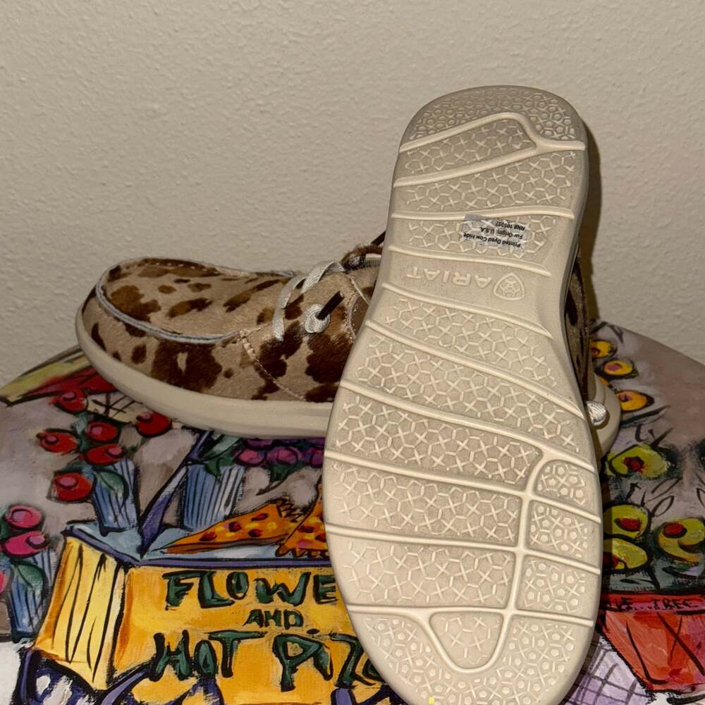 Ariat Womens Hilo Shoe Brindle Hair On White and Tan - Picture 5 of 5